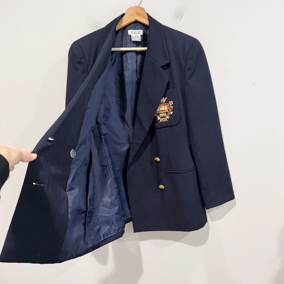 TALBOTS Vintage Navy Blazer Gold Buttons Nautical Academia Coastal Preppy Size 6 - Picture 5 of 10